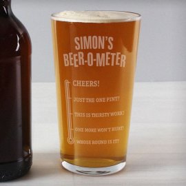 (image for) Personalised Beer-o-Meter Pint Glass