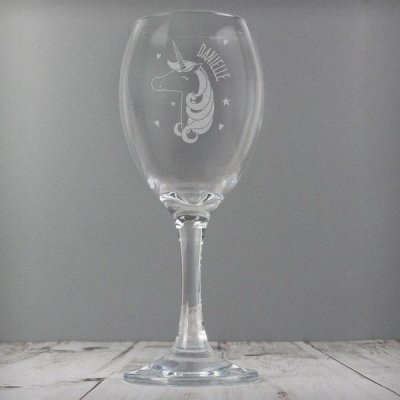 (image for) Personalised Unicorn Engraved Wine Glass