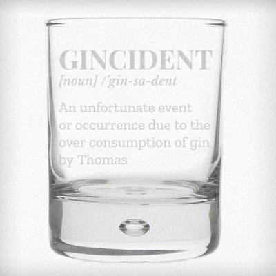 (image for) Personalised Gincident Tumbler Bubble Glass