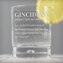 (image for) Personalised Gincident Tumbler Bubble Glass