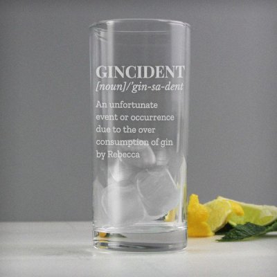(image for) Personalised Gincident Hi Ball Glass