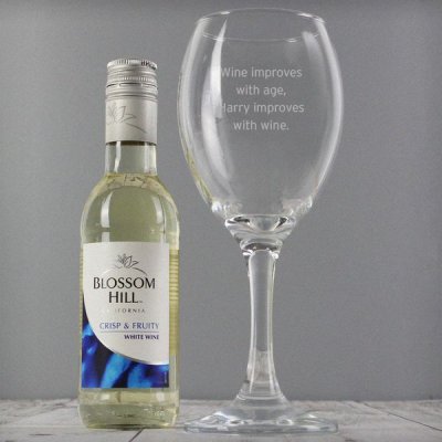 (image for) Personalised White Wine & Any Message Wine Glass Set