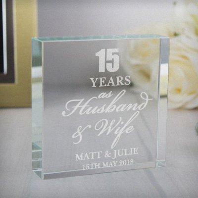 Personalised Anniversary Large Crystal Token (image for) Personalised Anniversary Large Crystal Token