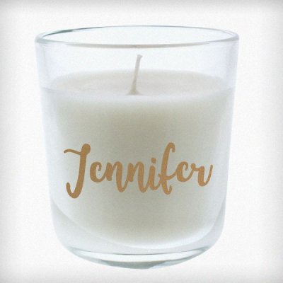 (image for) Personalised Gold Name Scented Jar Candle with Lid