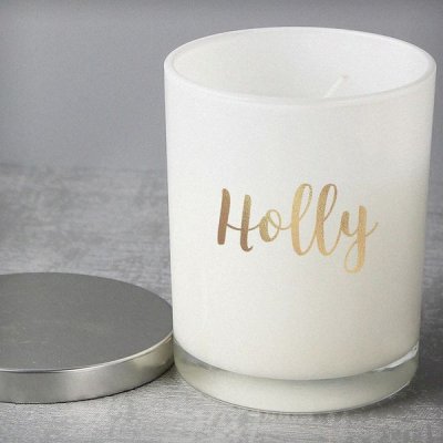 (image for) Personalised Gold Name Scented Jar Candle with Lid