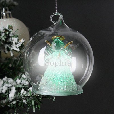 (image for) Personalised Christmas Message LED Angel Bauble
