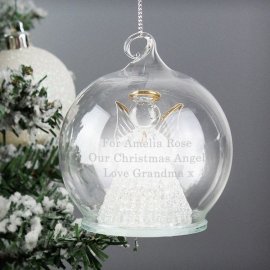 (image for) Personalised Christmas Message LED Angel Bauble