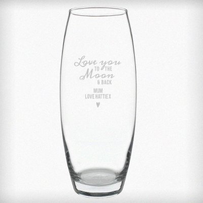 (image for) Personalised Love You To The Moon and Back Glass Vase