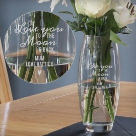 (image for) Personalised Love You To The Moon and Back Glass Vase
