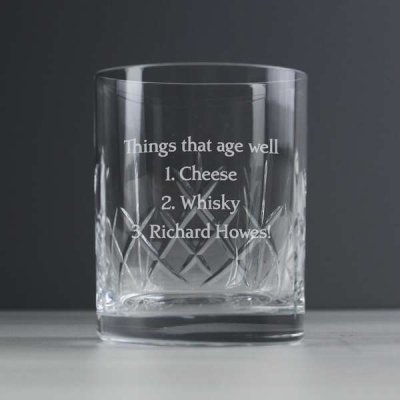 (image for) Birthday Present Memorable Personalised Crystal Whiskey Tumbler