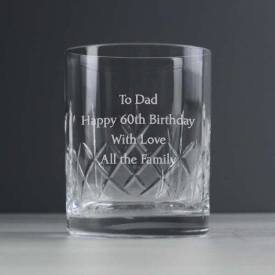 (image for) Wedding Gifts Groom Personalised Crystal Whiskey Tumbler