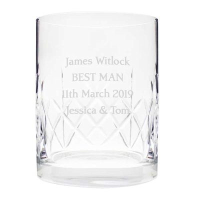 (image for) Birthday Present Memorable Personalised Crystal Whiskey Tumbler