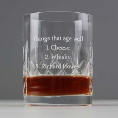 (image for) 70th Birthday Present Personalised Crystal Whiskey Tumbler