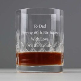(image for) 50th Birthday Present Personalised Crystal Whiskey Tumbler