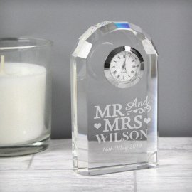 (image for) Personalised Mr & Mrs Crystal Clock