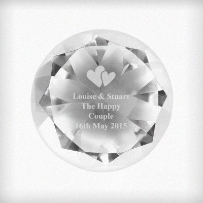 (image for) Personalised Heart Motif Diamond Paperweight