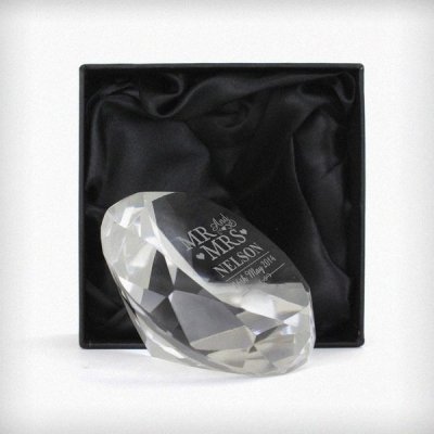 (image for) Personalised Mr & Mrs Diamond Paperweight