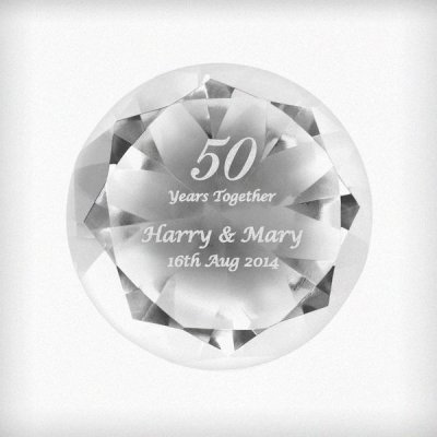 (image for) Personalised Big Numbers Diamond Paperweight