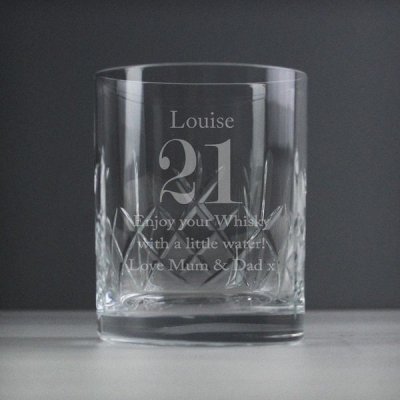 (image for) Personalised Big Age Cut Crystal Whisky Tumbler