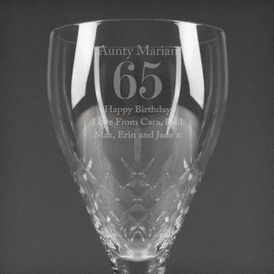 (image for) Personalised Big Age Cut Crystal Wine Glass