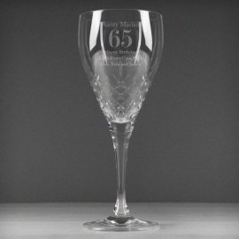 (image for) Personalised Big Age Cut Crystal Wine Glass