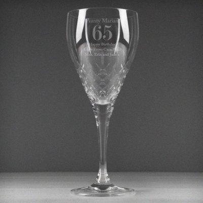 Personalised Big Age Cut Crystal Wine Glass (image for) Personalised Big Age Cut Crystal Wine Glass