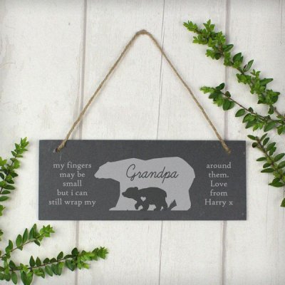 (image for) Personalised Bear Slate Door Plaque