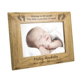 (image for) Personalised 5x7 Baby Feet Wooden Photo Frame