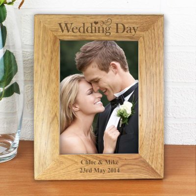 (image for) Personalised Wedding Day 5x7 Wooden Photo Frame