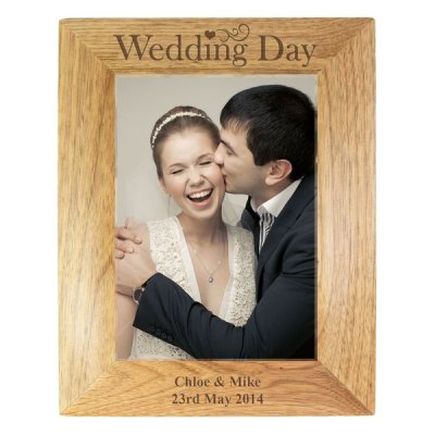(image for) Personalised Wedding Day 5x7 Wooden Photo Frame