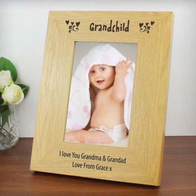 (image for) Personalised 6x4 Grandchild Wooden Photo Frame