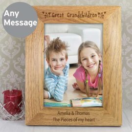 (image for) Personalised 5x7 Great Grandchilden Wooden Photo Frame