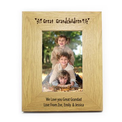 (image for) Personalised 6x4 Great Grandchildren Wooden Photo Frame
