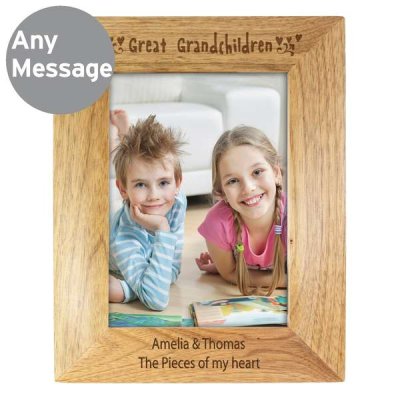 (image for) Personalised 6x4 Great Grandchildren Wooden Photo Frame
