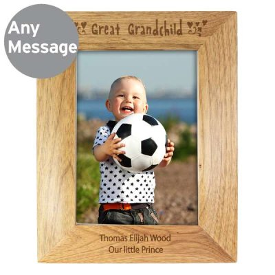 (image for) Personalised 5x7 Great Grandchild Wooden Photo Frame