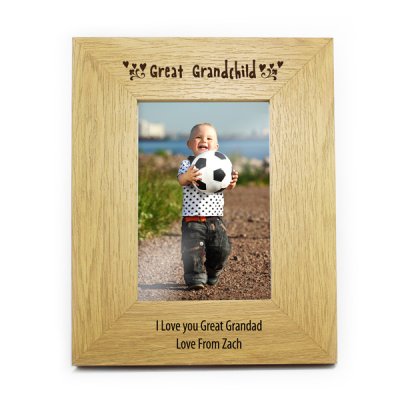(image for) Personalised 6x4 Great Grandchild Wooden Photo Frame