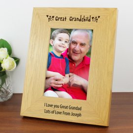 (image for) Personalised 6x4 Great Grandchild Wooden Photo Frame
