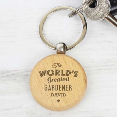 (image for) Personalised 'The World's Greatest' Wooden Keyring