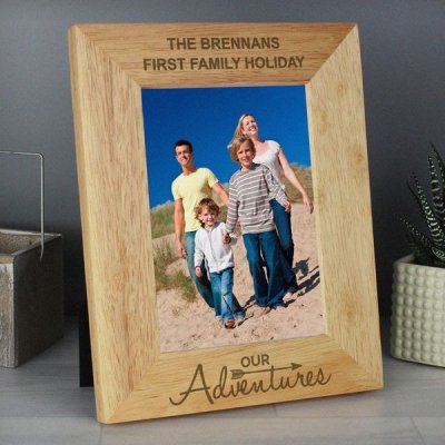 (image for) Personalised Our Adventures 5x7 Wooden Photo Frame