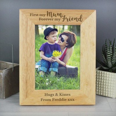 (image for) Personalised First My Mum Forever My Friend 5x7 Wooden Photo Fra