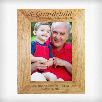 (image for) Personalised 'A Grandchild is a Blessing' 5x7 Wooden Photo Frame