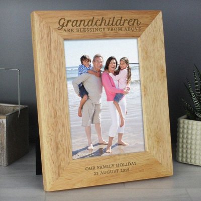 (image for) Personalised 'Grandchildren are a Blessing' 5x7 Wooden Photo Fra