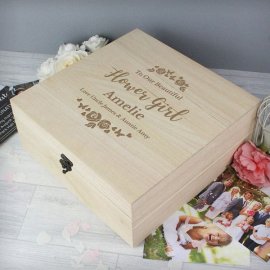 (image for) Personalised Any Role 'Floral Watercolour Wedding' Large Wooden 