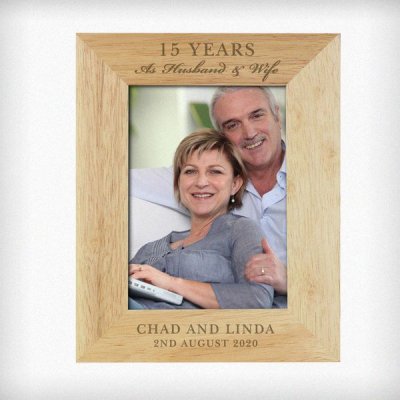 (image for) Personalised Anniversary 7x5 Wooden Photo Frame