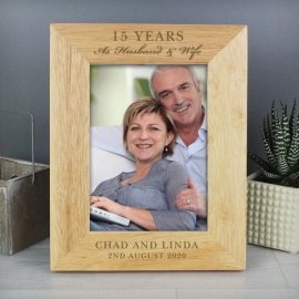 (image for) Personalised Anniversary 7x5 Wooden Photo Frame