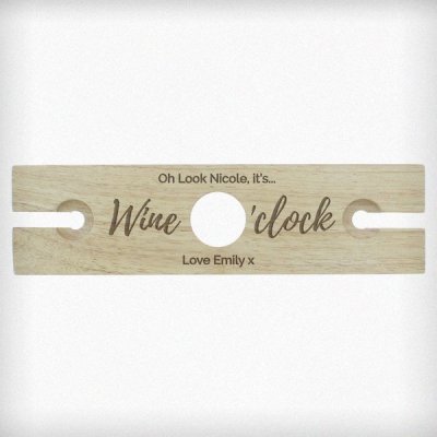 (image for) Personalised 'Wine O'clock' Wine Glass & Bottle Butler