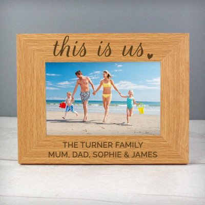 (image for) Personalised 'This Is Us' 6x4 Landscape Wooden Photo Frame