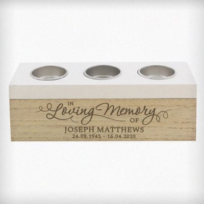 (image for) Personalised In Loving Memory Triple Tea Light Box