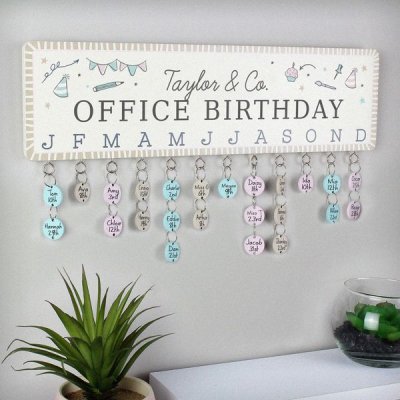 (image for) Personalised Classroom Office Birthday Planner Plaque with Customisable Discs