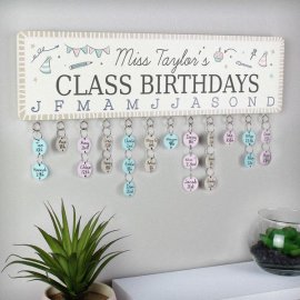 (image for) Personalised Classroom Office Birthday Planner Plaque with Customisable Discs